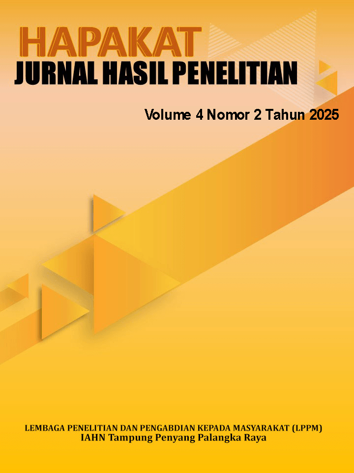 Hapakat Jurnal Hasil Penelitian Volume 4 Nomor 2 Tahun 2025
